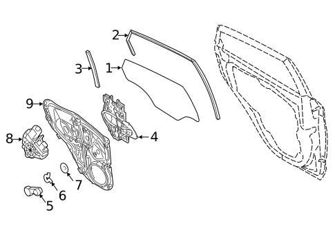 Glass - Rear Door for 2015 Ford Fiesta #1