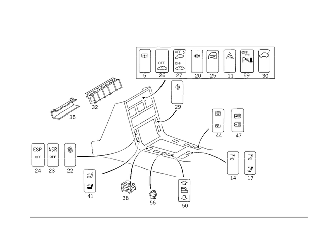 1408210151 - : Switch for Mercedes-Benz: 300SD, 400SE, 400SEL, 500SEC, 500SEL, 600SEL, S420 Image