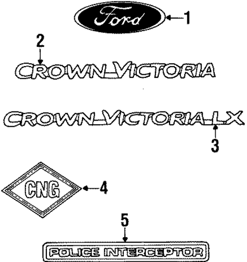 Exterior Trim - Trunk for 1998 Ford Crown Victoria #0