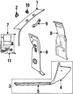 5ES44LAZ - Body: Pillar Trim for Dodge: Ram 1500, Ram 2500, Ram 3500 Image