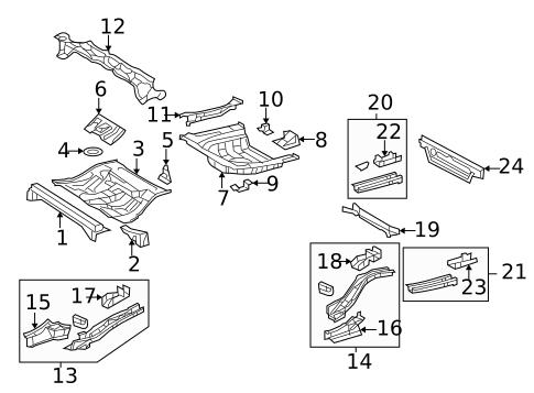 Rear Floor & Rails for 2007 Toyota Camry #2
