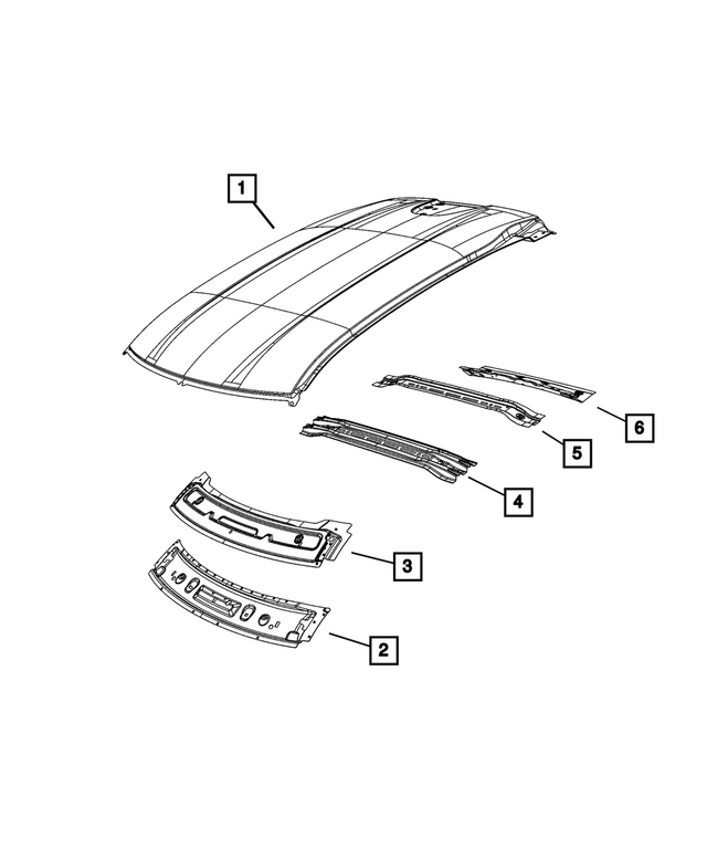 68584551AA - Body Sheet Metal Except Doors: Roof Panel for Mopar Image