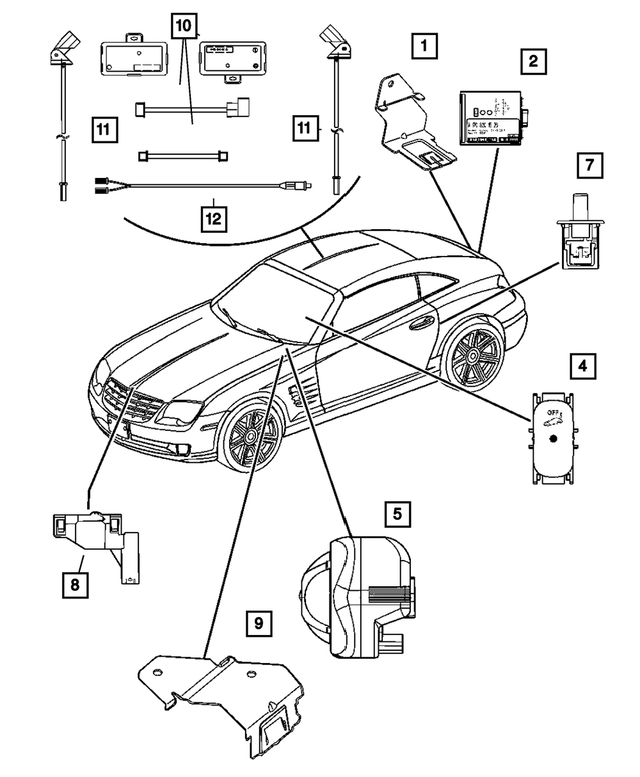 5102960AA - Electrical: Alarm System Bracket for Mopar Image image