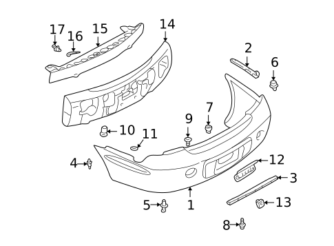 Bumper & Components - Rear for 2001 Chrysler Sebring #0