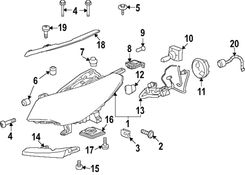 Headlamp Components for 2013 Buick Enclave #0