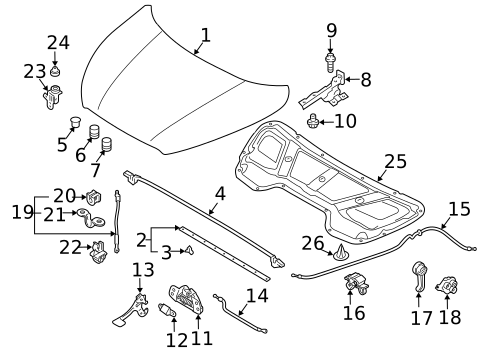 Hood & Components for 2014 Hyundai Tucson #0