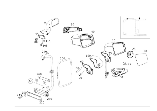 4638101219 - Front Doors: Mirror, Outer for Mercedes-Benz: G55 AMG, G550, G550 4x4, G63 AMG, G65 AMG Image image