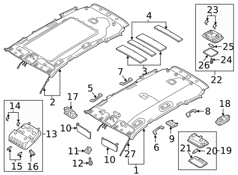 Interior Trim - Roof for 2020 Hyundai Santa Fe #0