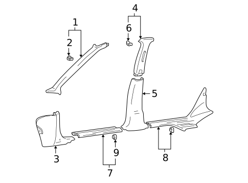 Interior Trim - Pillars for 2001 Hyundai Sonata #0