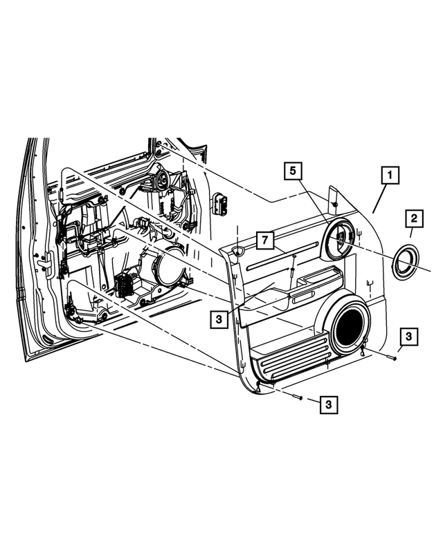 1BM931K7AF - Interior Trim: Front Door Trim Panel, Left for Mopar Image