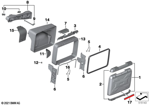46547677389 - : Protective Moldings, Top for BMW-Motorrad Image