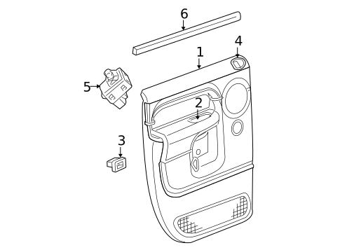 Interior Trim - Rear Door for 2008 Dodge Ram 1500 #0