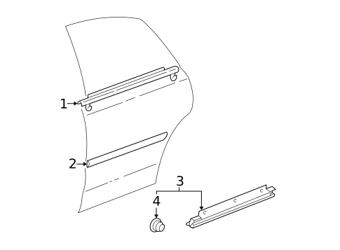 Exterior Trim - Rear Door for 2003 Toyota Avalon #0