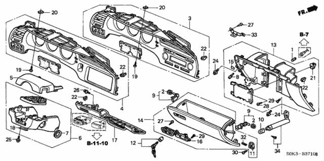 Instrument Panel Garnish for 2003 Acura TL #0