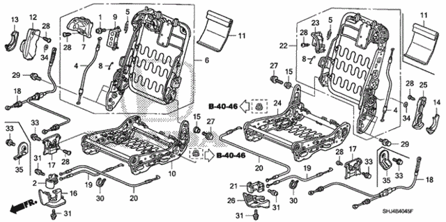 Middle Seat Components (1) for 2007 Honda Odyssey #0