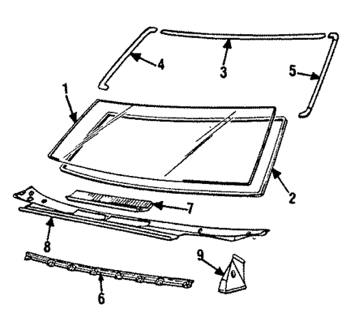 Glass - Windshield for 1988 Mitsubishi Mirage #0