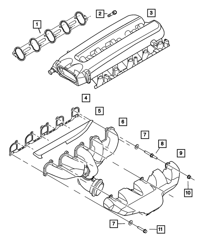 5037196AC - Engine 8.3L Ten Cylinder [EWC]: Exhaust Manifold, Right for Mopar Image