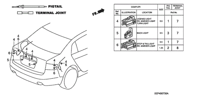 Electrical Connector (RR.) for 2005 Acura TL #0