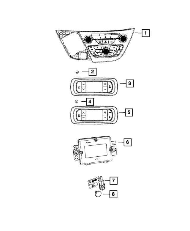 68652114AD - : A/c And Heater Module, Front for Mopar Image