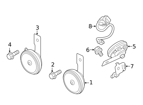 Horn for 2014 Mitsubishi Outlander #0