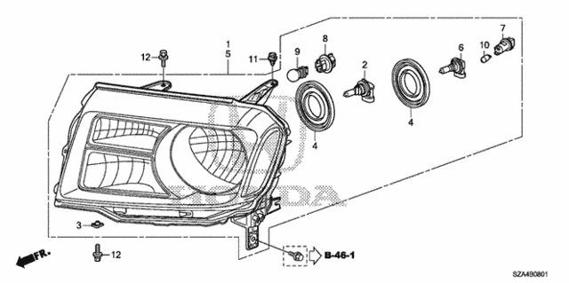 Headlight ('12-) for 2013 Honda Pilot #0