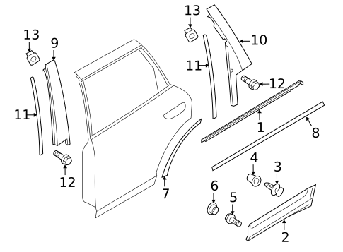 Exterior Trim - Rear Door for 2018 Porsche Cayenne #0