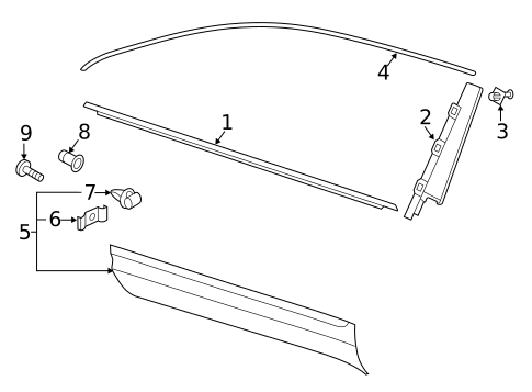 Exterior Trim - Front Door for 2019 Volkswagen Atlas #0