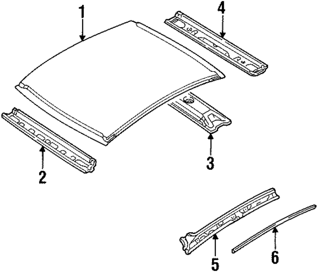 F8CZ5450202AA - Body: Roof Panel for Ford: Escort | Mercury: Tracer Image
