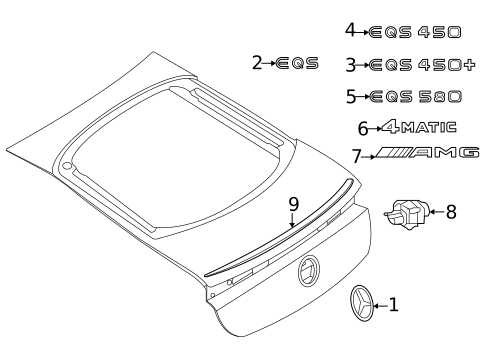 Exterior Trim - Lift Gate for 2020 Mercedes-Benz GLC43 AMG #2