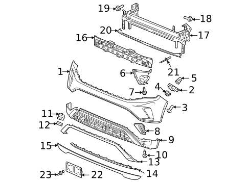 Bumper & Components - Front for 2020 Volkswagen Atlas Cross Sport #0