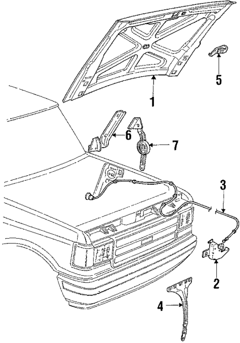Hood & Components for 1990 Ford Bronco #0