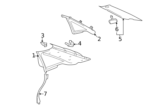 Interior Trim - Quarter Panels for 1997 Audi A4 Quattro #0