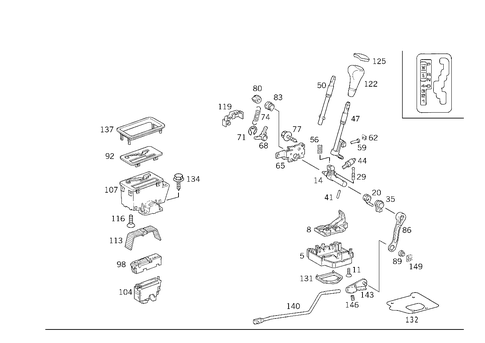 Floor Shift Used with Automatic Fivespeed Transmission 722.6 for 1994 Mercedes-Benz E420 #2