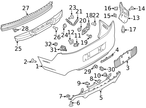 Bumper & Components - Rear for 2013 Ford Mustang #0