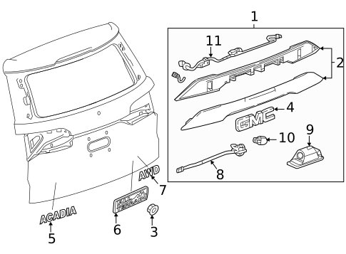 Exterior Trim - Lift Gate for 2018 GMC Acadia #0
