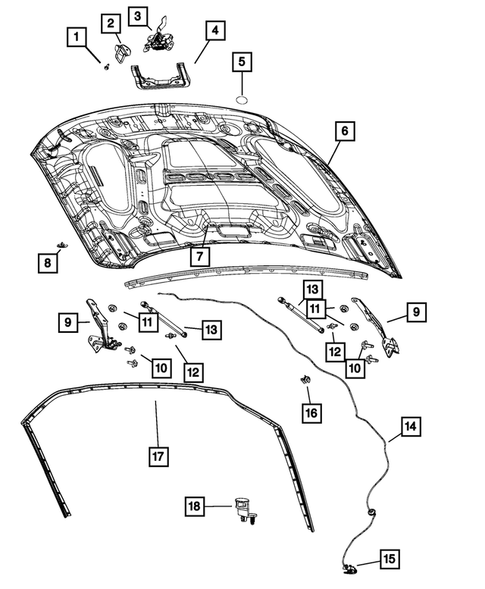 Hood and Hood Release for 2021 Ram 3500 #0