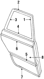 E1YY74255A35A - Body: Molding for Ford: Escort | Mercury: Lynx Image