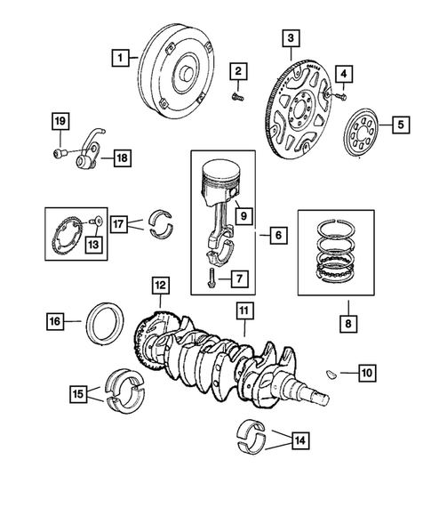 Crankshaft, Piston, Drive Plate, Flywheel, and Damper for 2008 Chrysler PT Cruiser #0