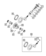 52111600AB - Rear Axle; Corporate 235 MM; Differential and Drive Line: Drive Pinion Bearing Shim for Mopar Image