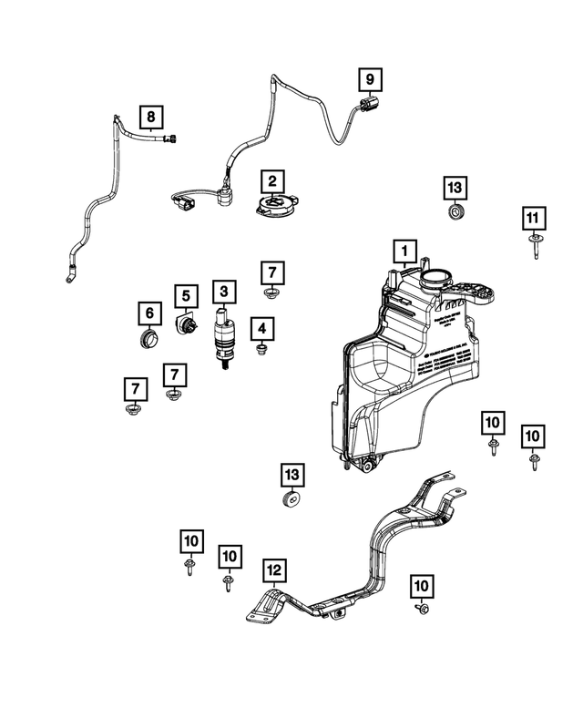 68384283AB - Electrical: Windshield Washer Reservoir for Mopar Image image