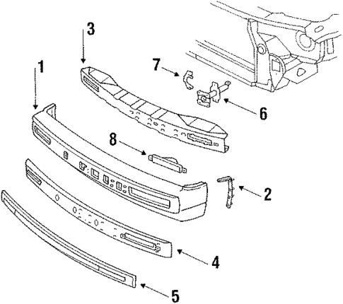 Bumper & Components - Front for 1986 Oldsmobile Toronado #0