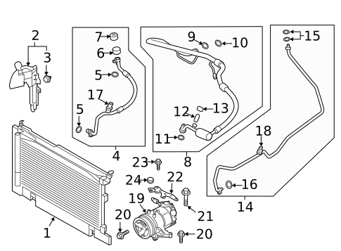 Condenser, Compressor & Lines for 2021 Subaru Forester #0
