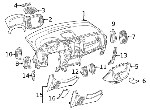 Instrument Panel for 2014 Fiat 500L #0