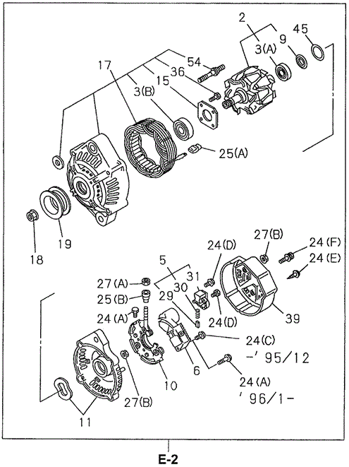 Generator Components (12V-75A) for 1996 Acura SLX #0
