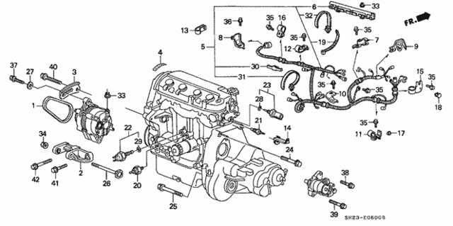 Engine Sub Cord - Clamp for 1991 Honda CRX #0