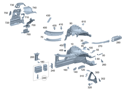 Wheel Well, Front Axle Carrier for 2022 Mercedes-Benz S500 #0