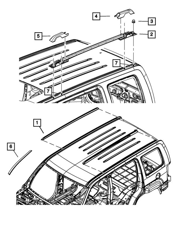 « 55157421AC –  : Latéral De Galerie De Toit Longeron, Côté Gauche pour Mopar Image »