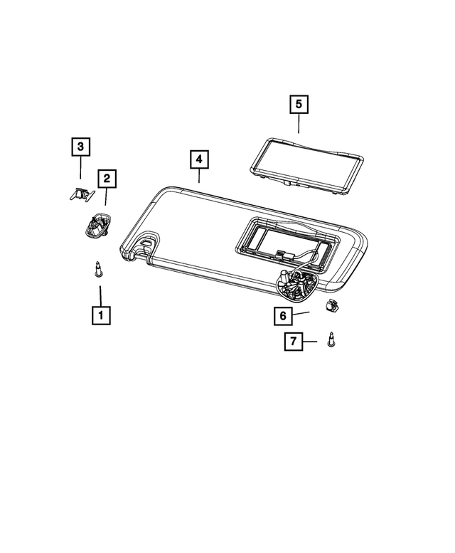 « 7SY62BD1AA – Interior Trim : Viseur, Côté Droit pour Mopar Image »