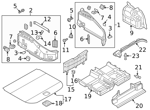 Interior Trim - Rear Body for 2019 Audi TT Quattro #0