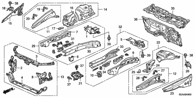 Front Bulkhead - Dashboard for 2008 Acura TSX #0